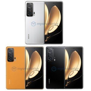The Honor Magic V will be available in three colorways, one of which features faux leather