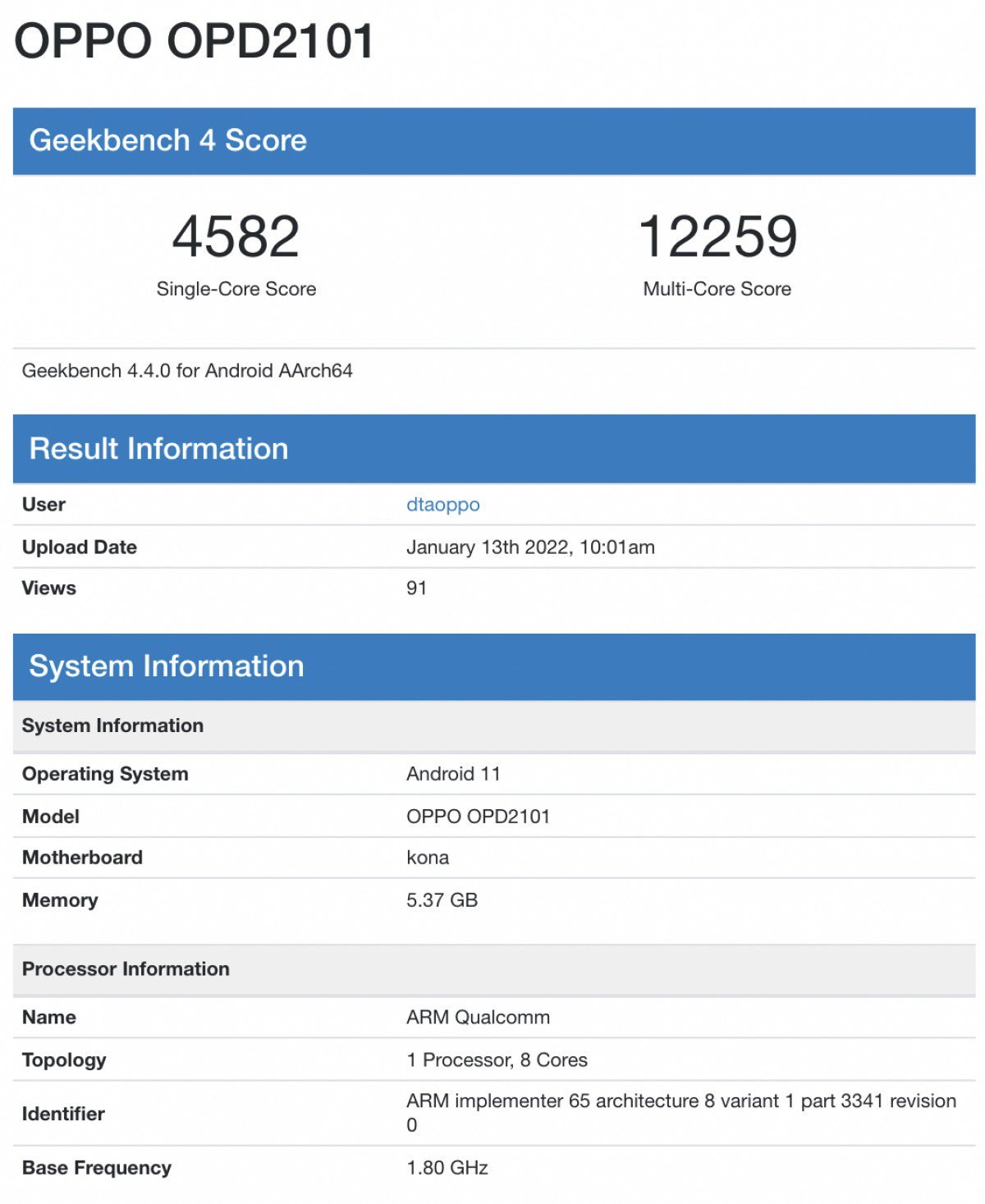 Geekbench 4 browser