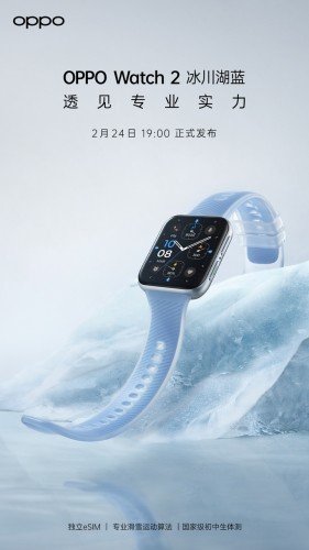 Oppo Enco X2 and Glacier Blue Oppo Watch 2