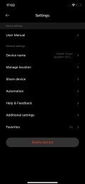 Mi Home settings