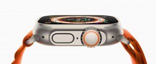 A second speaker, an action button, as well as the home button, and digital crown
