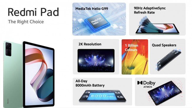 Redmi Pad key specs