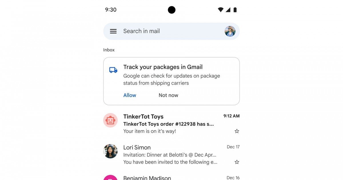Gmail now directly tracks your packages right inside the inbox
