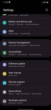 Home screen, notification shade, settings menu