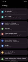 Home screen, notification shade, settings menu